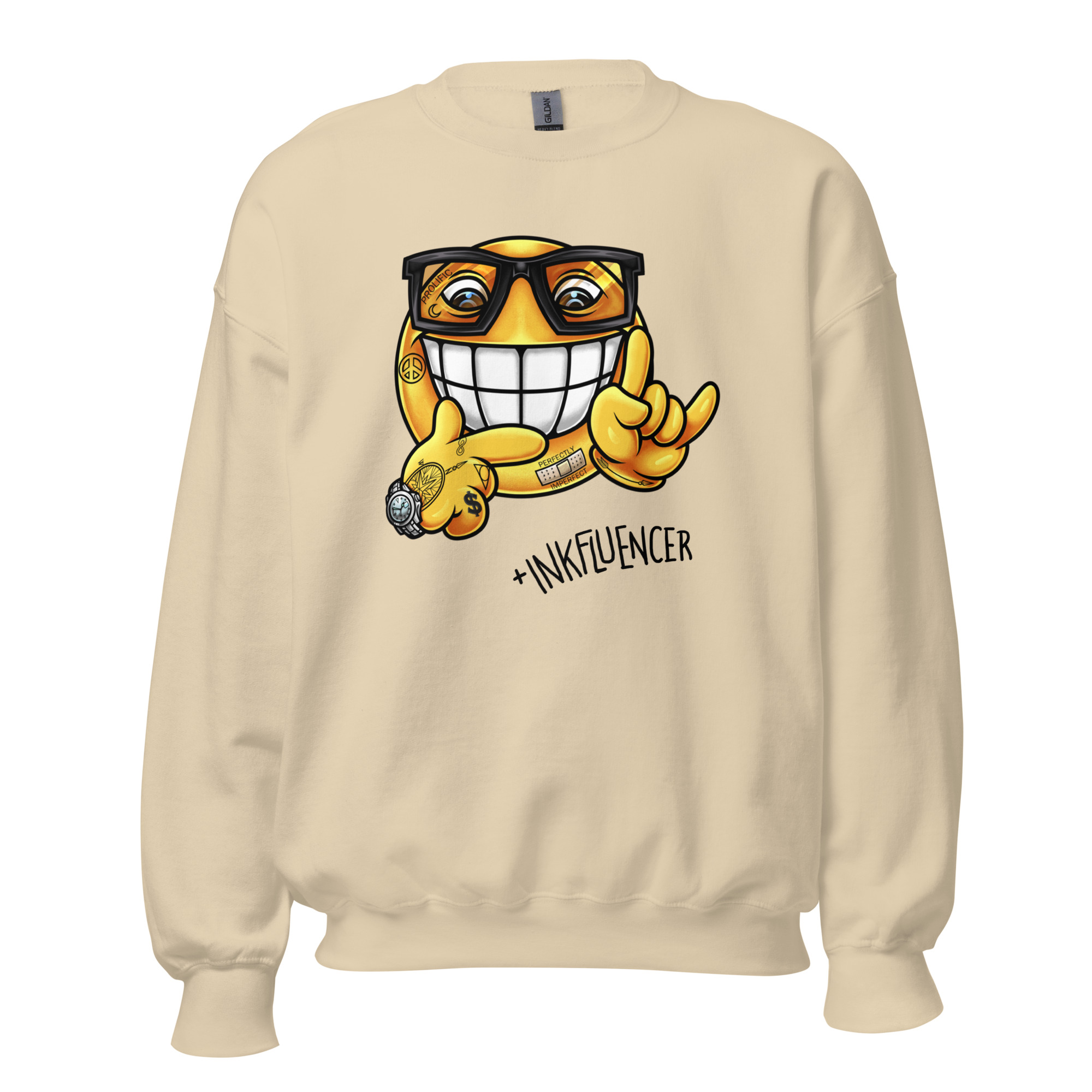 Black Ink Smiley Face Sweatshirt - Image 4