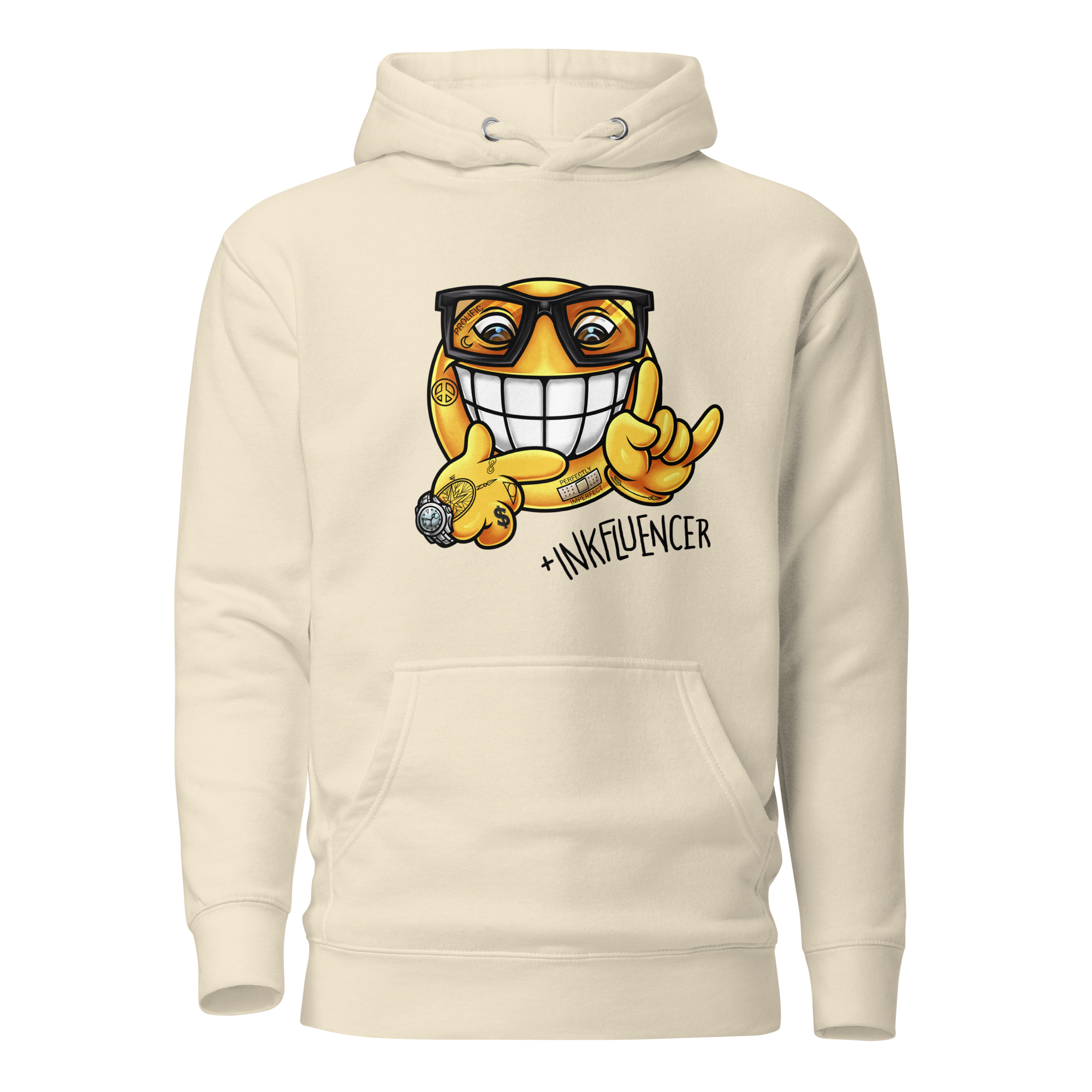 Black Ink Smiley Face Hoodie - Image 2