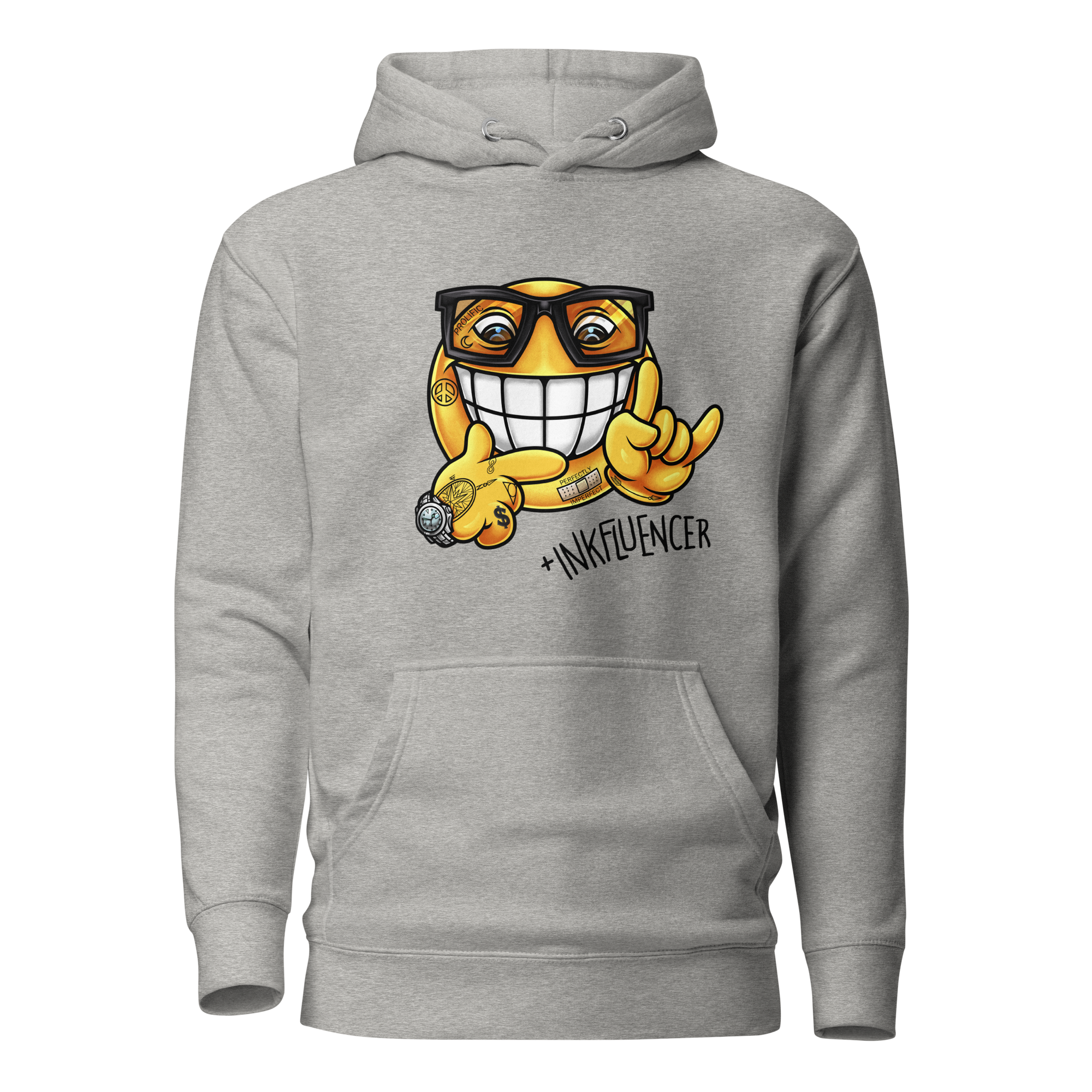 Black Ink Smiley Face Hoodie - Image 3