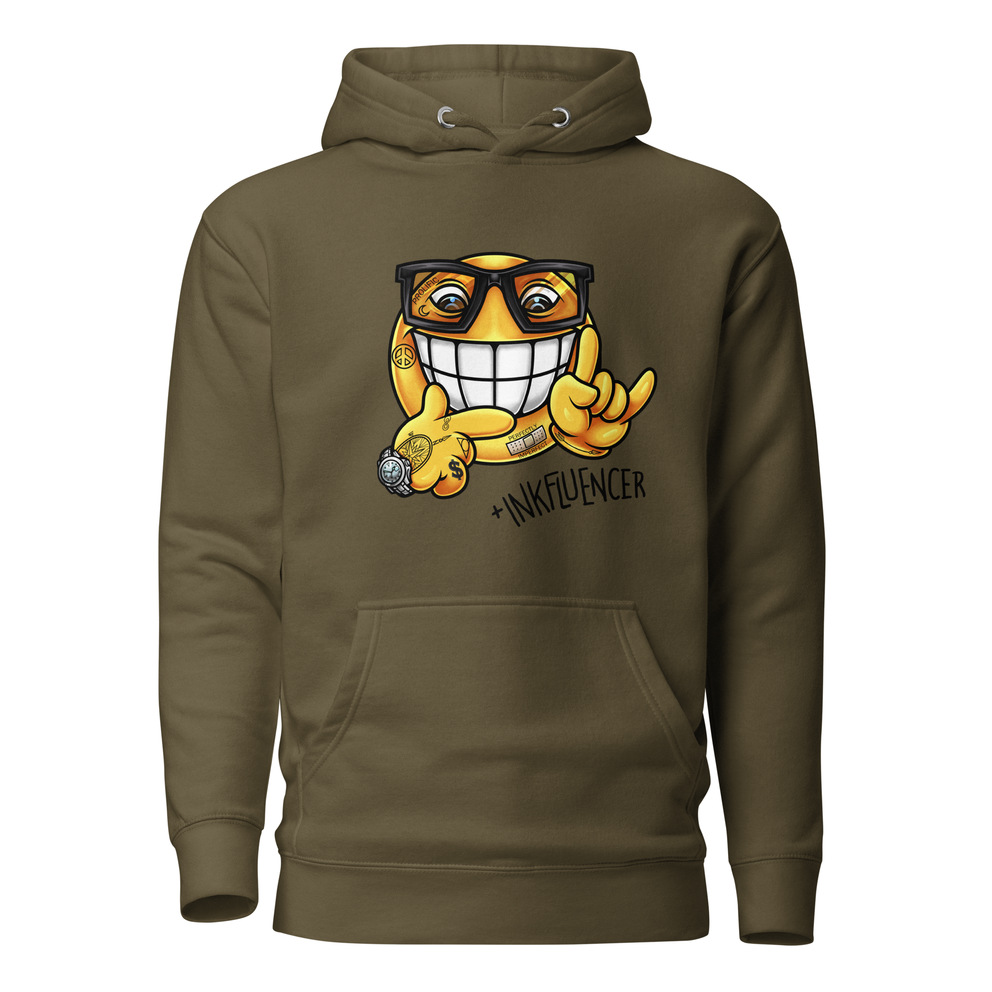 Black Ink Smiley Face Hoodie - Image 4