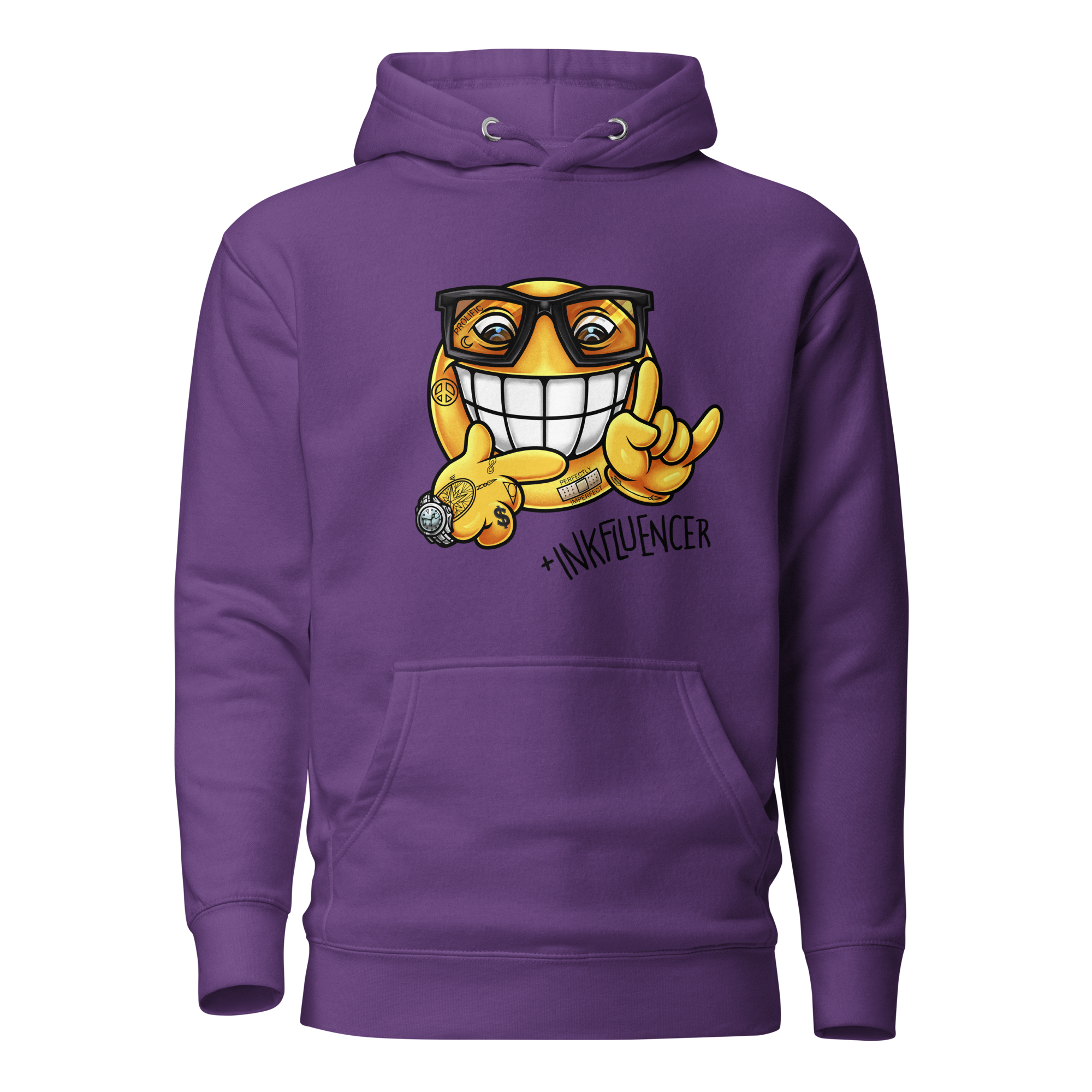 Black Ink Smiley Face Hoodie - Image 5