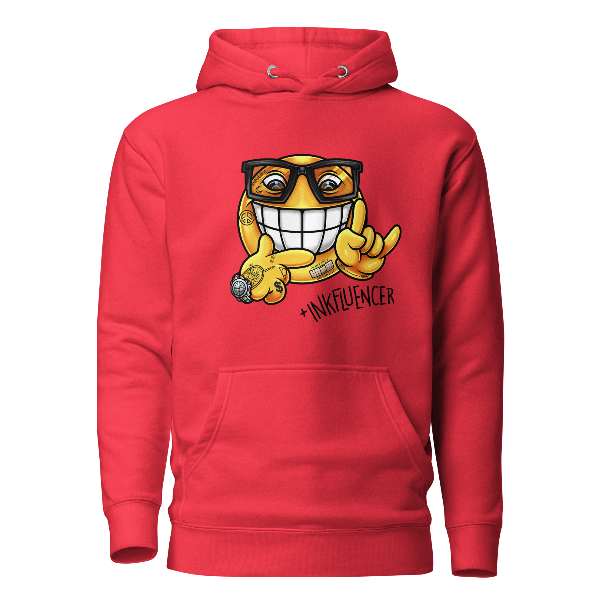 Black Ink Smiley Face Hoodie - Image 6