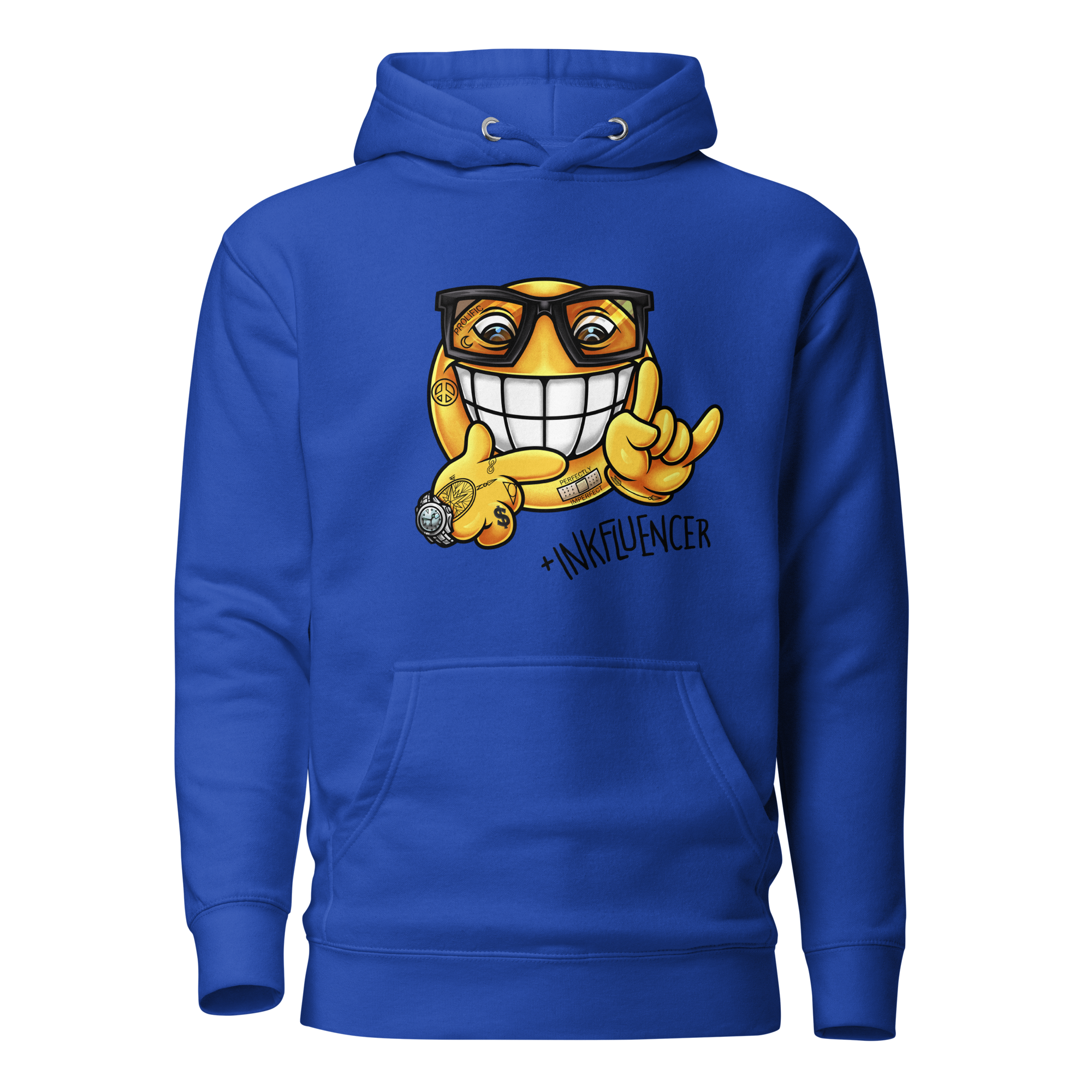 Black Ink Smiley Face Hoodie - Image 7