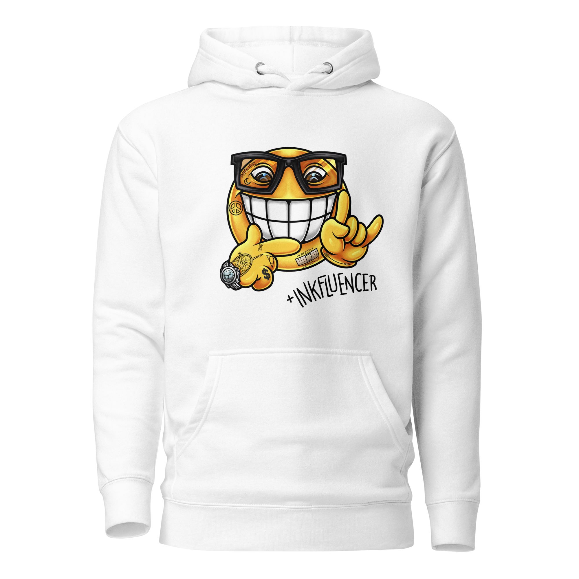 Black Ink Smiley Face Hoodie